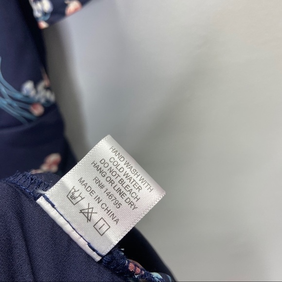 Dee Elly Faux Wrap V Neck Floral Mini Dress Sz S - Picture 9 of 9